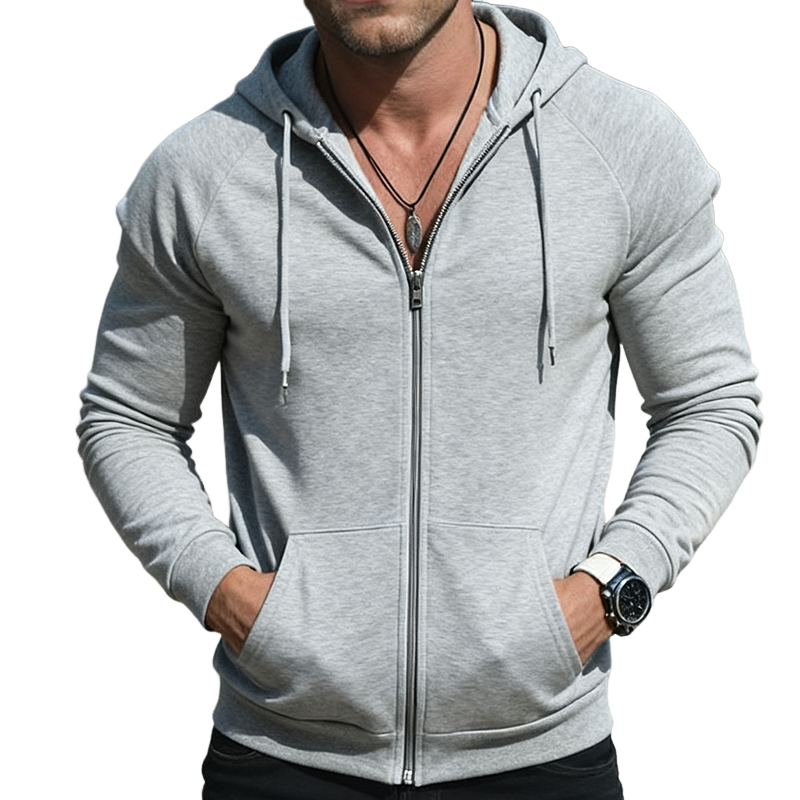 Men's Retro Casual Zipper Sweatshirt Hooded Jacket MTA2441J3TO