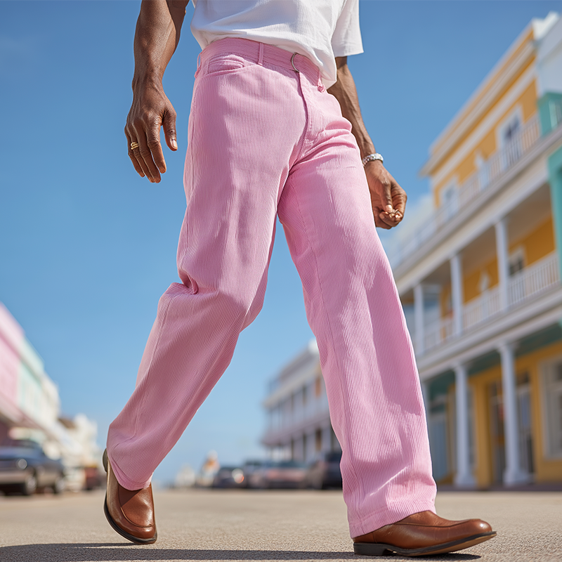Men's Winter Fashion Solid Color Corduroy Casual Trousers MTA0252I5P