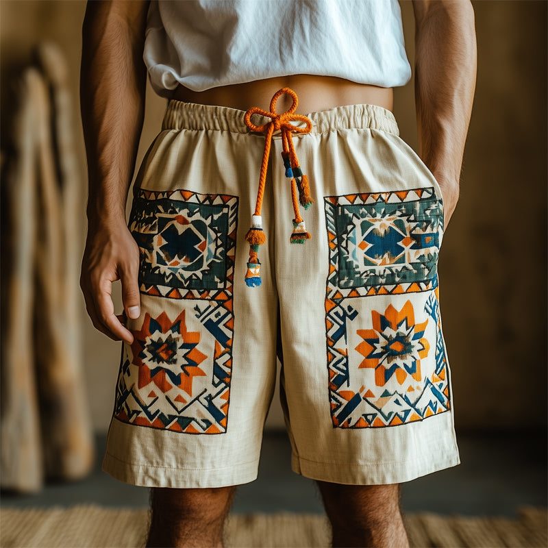 Men's Summer Navajo Style Geometric Print Shorts MTA0991E3U