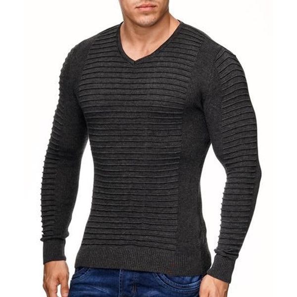 Men's Casual V-neck Pullover Sweater 68842704F