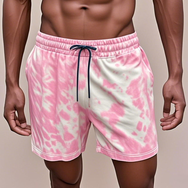 Men's Fashion Tie-dye Elastic Waist Sports Shorts MTA1971E8Z
