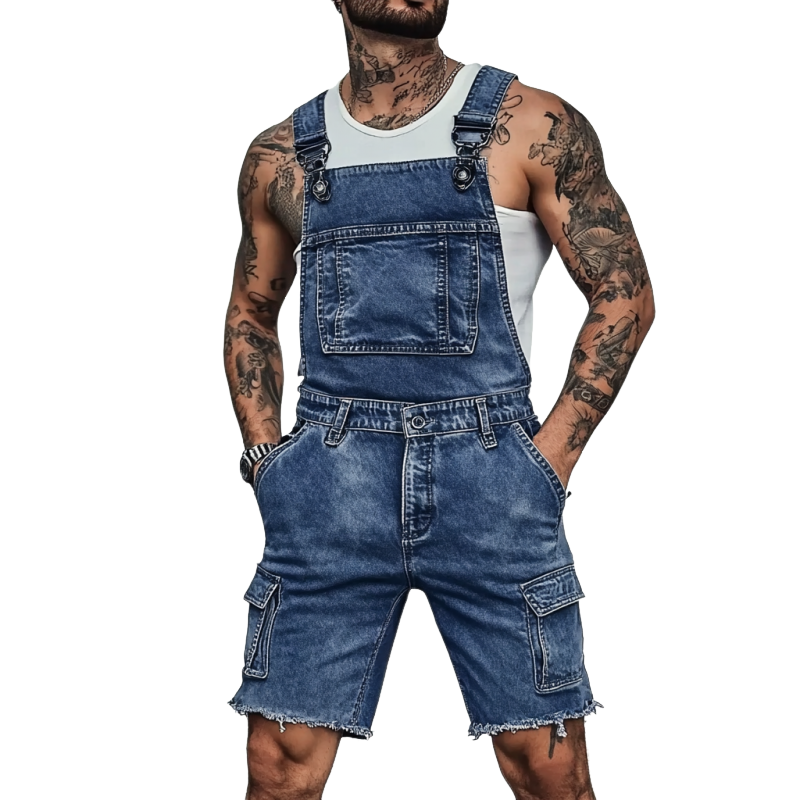 Mote herreklær med flere lommer og revet denim MTA2366F4Y