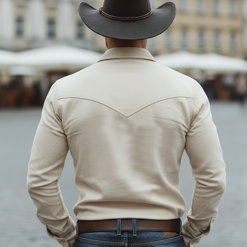 Men's Western Cowboy Style V-Neck Tie-Up Faux Suede Sweatshirt MTZ0955A8U