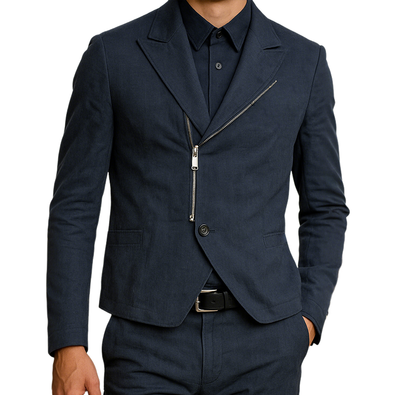 Men's Vintage Casual Cotton Zip-Up Cropped Jacket MTA2879G7TO