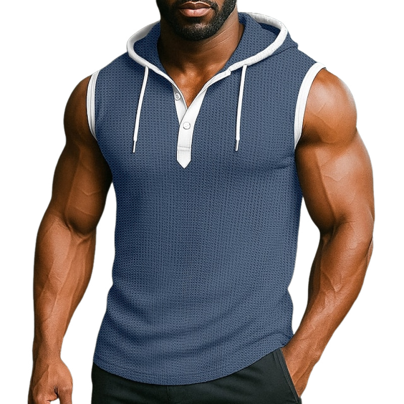Men's Colorblock Hooded Sleeveless Tank Top MTA0762E3Z