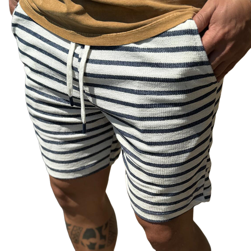 Men's Casual Sailing Stripe Drawstring Shorts MTA0431G1TO