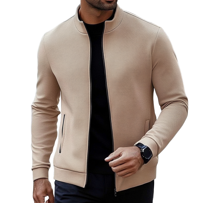 Men's Blended Baseball Collar Solid Jacket MTA2037H9X