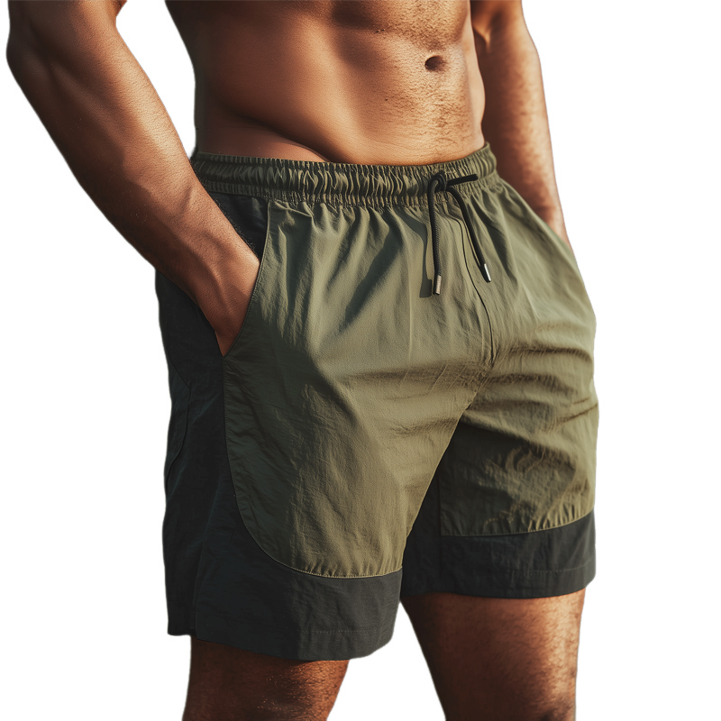 Men's Stylish Colorblock Elastic Sports Shorts MTA1678G5U