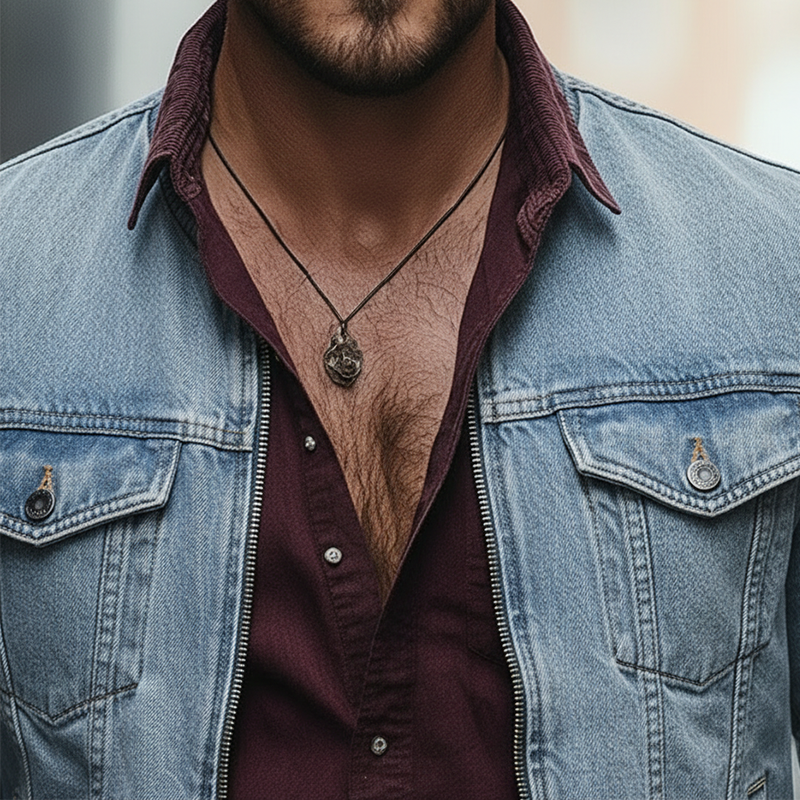 Men's Vintage Washed Denim Baseball Collar Jacket MTA1855L7P