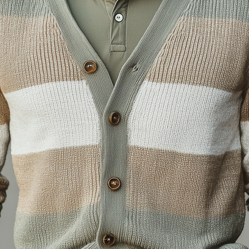 Men's Autumn Fashion Striped Thin Sweater Cardigan MTA1659I9P