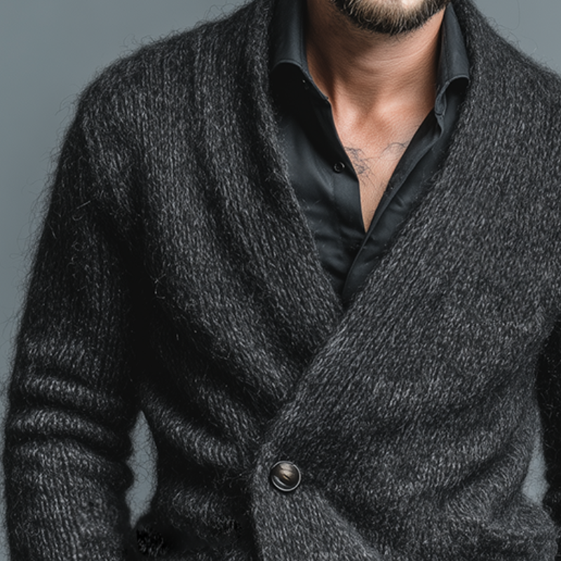 Men's Retro Casual Knitted Collarless Single-Button Cardigan MTA0489L5TO