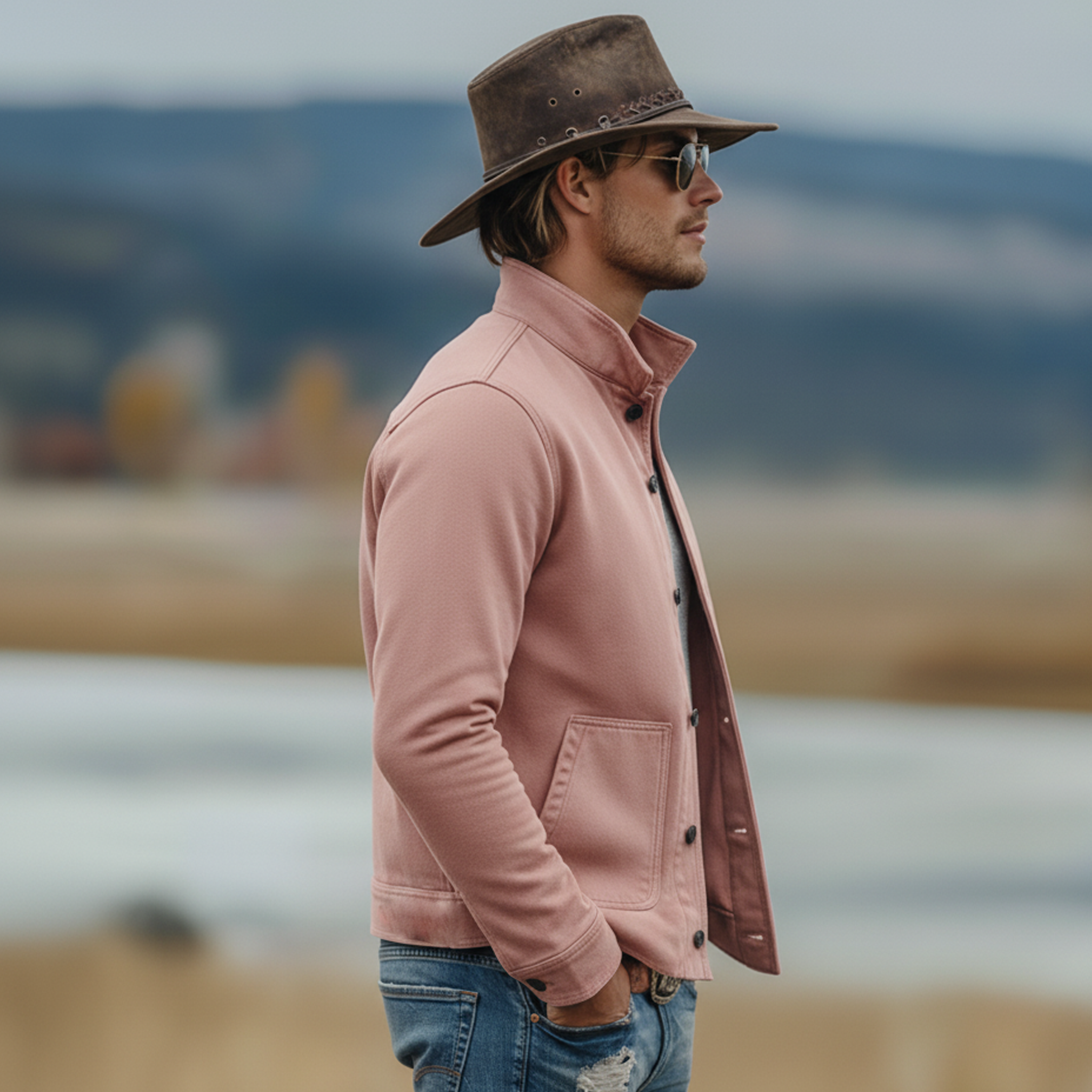 Men's Classic Casual Stand-collar Washed Cotton Blend Jacket MTA1912L8K