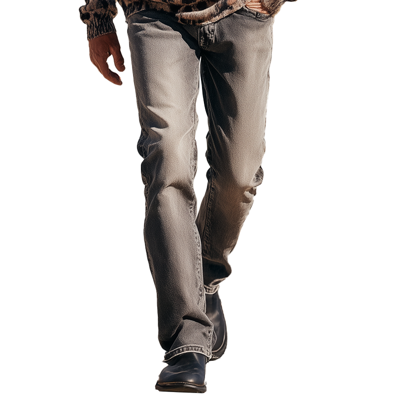 Men's Vintage Washed Denim Trousers MTA1461H7P