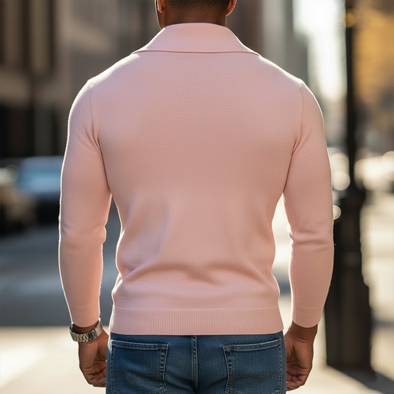 Men's Spring Fashion V-neck Slim-fit Cotton Knit Sweater MTA2976L6P