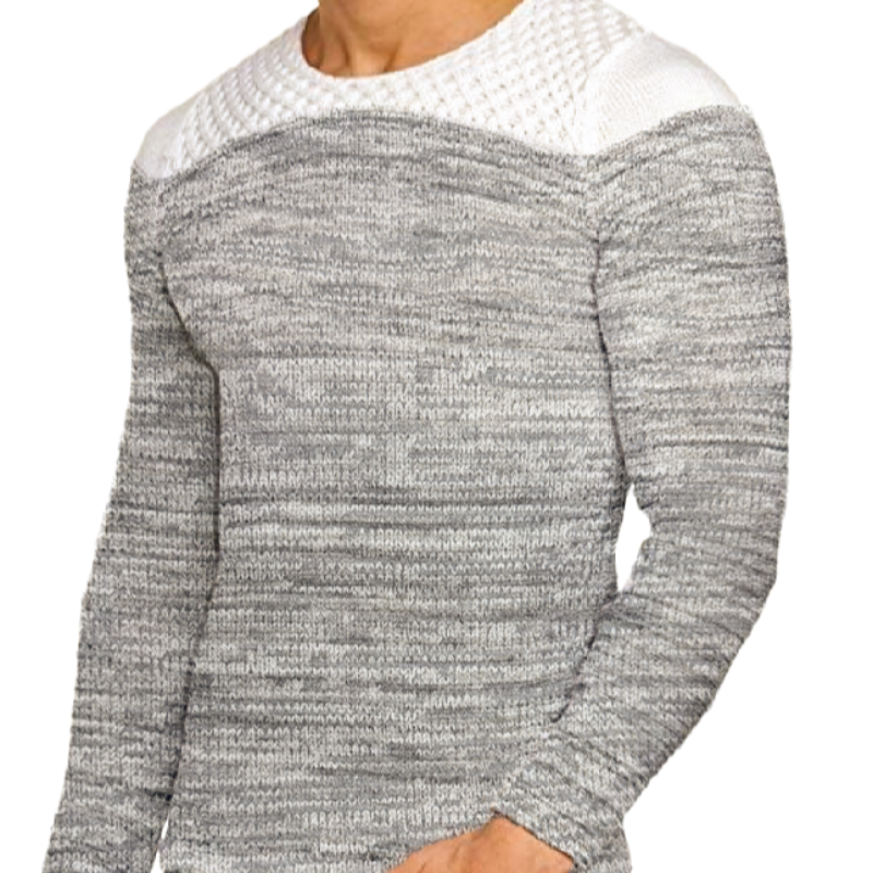 Maglione casual da uomo a righe con scollo rotondo lavorato a maglia 43751787F