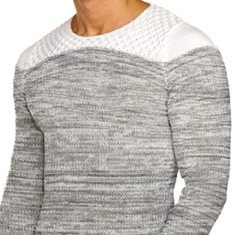 Pull en tricot rayé à col ras du cou décontracté pour hommes 43751787F