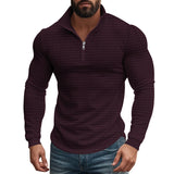 Men's Half-zip Small Square Stand Collar Long Sleeve T-shirt 08353588Z