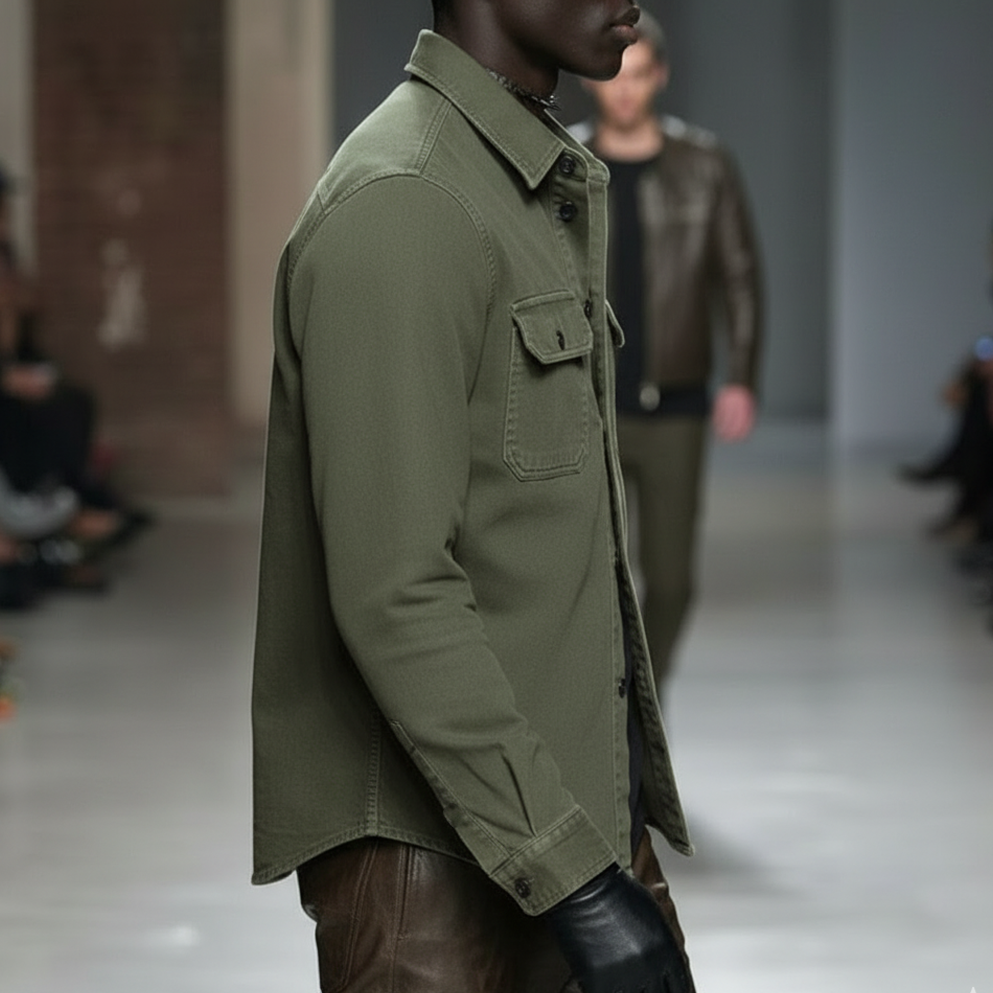 Men's Classic Casual Washed Cotton Blend Long-sleeved Shirt MTA3076L1K