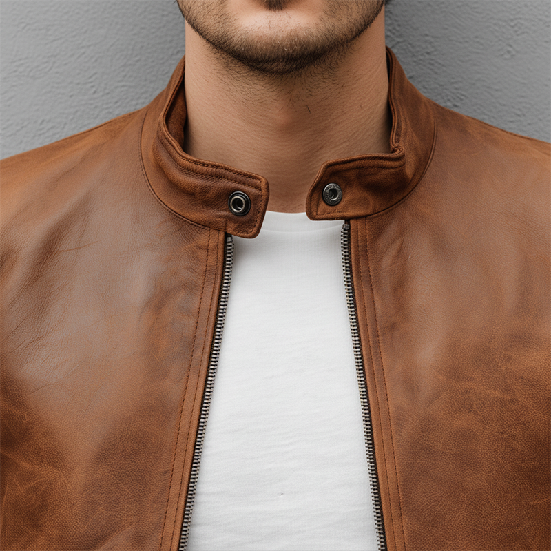 Men's Simple Retro PU Faux Leather Thin Jacket MTA2777J8P