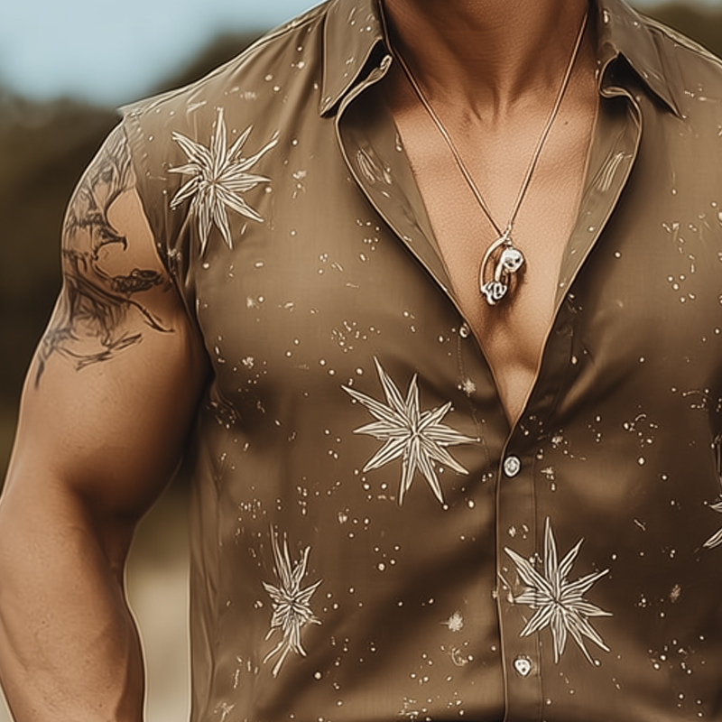 Men's Summer Fashion Printed Sleeveless Shirt MTA1949F6U
