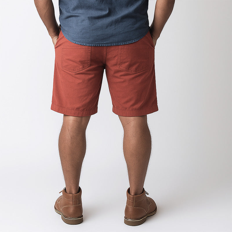 Men's Summer Fashion Solid Color Cotton And Linen Sports Shorts MTA1650E4P