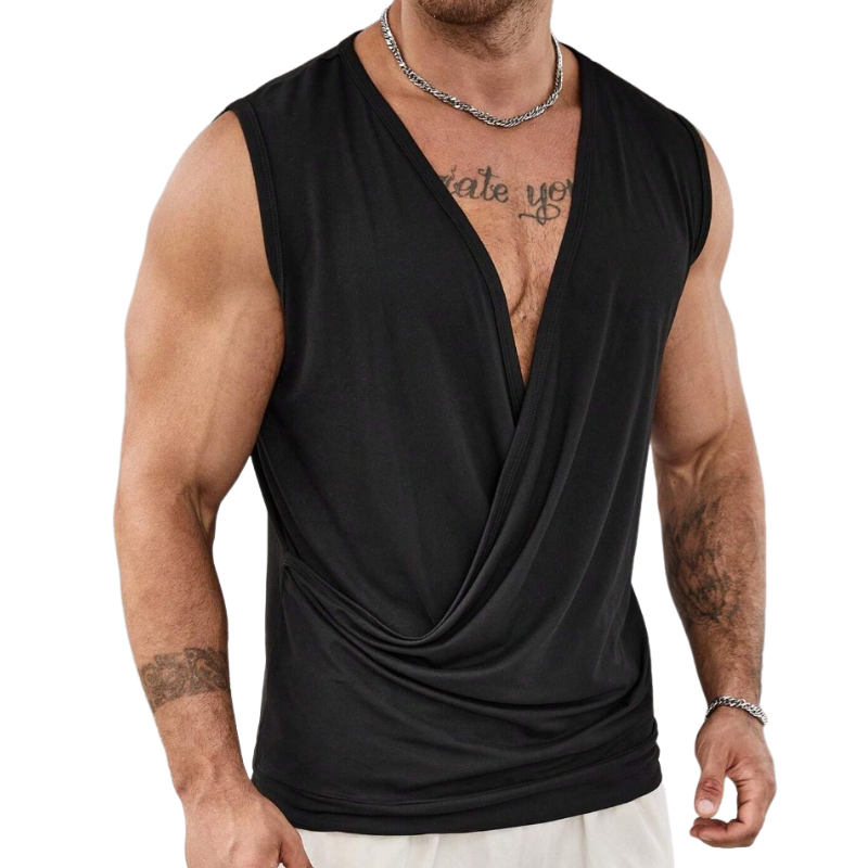 Men's Fashionable Casual V-Neck Cotton Blend Tank Top 82164226F