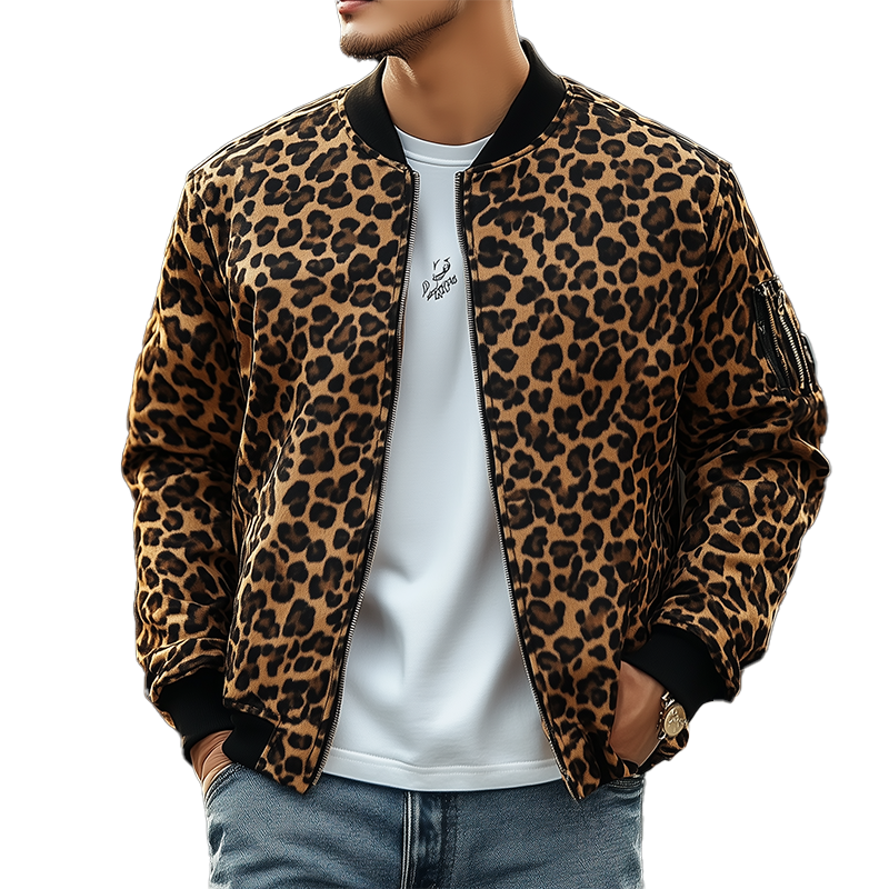 Men's Vintage Leopard Print Jacket MTA3045G4P