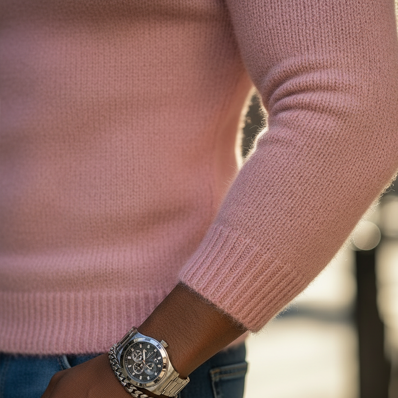 Men's Spring Fashion Cotton And Mohair Blend Knitted Crew Neck Slim-fit Sweater MTA2950L2P