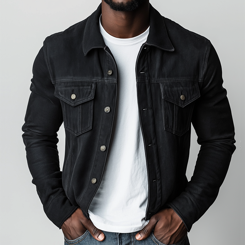 Men's Retro Casual Cotton Washed Collar Jacket MTA3050J4TO