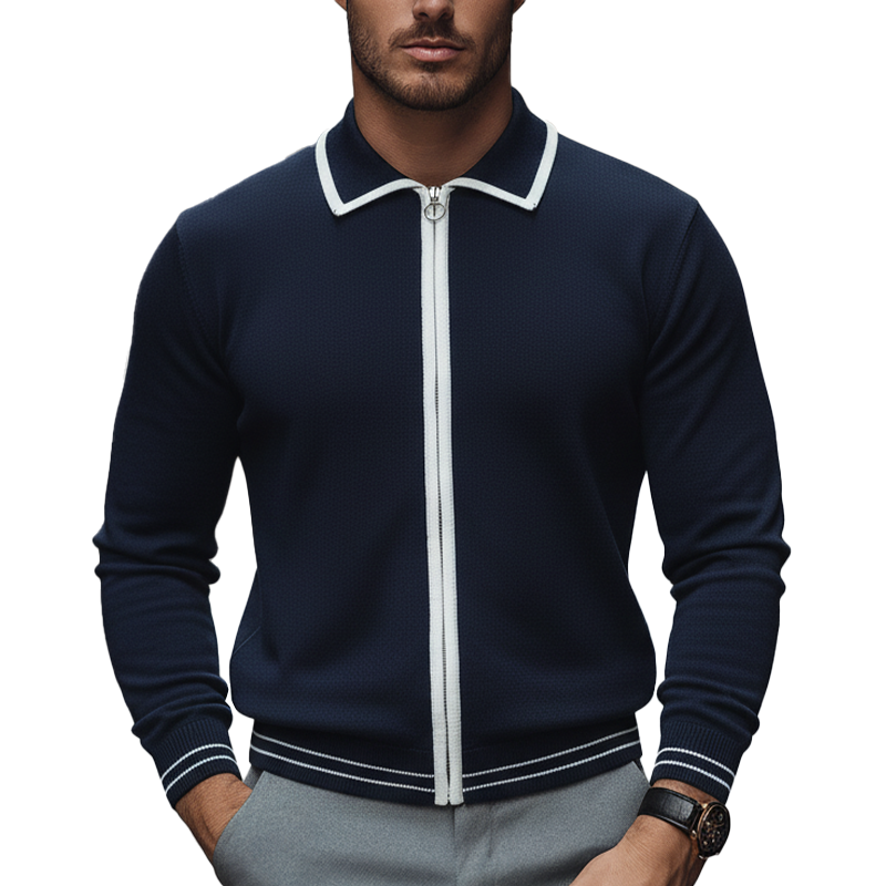 Men's Winter Vintage Cotton Knit Zip-up Cardigan MTA1068L8P