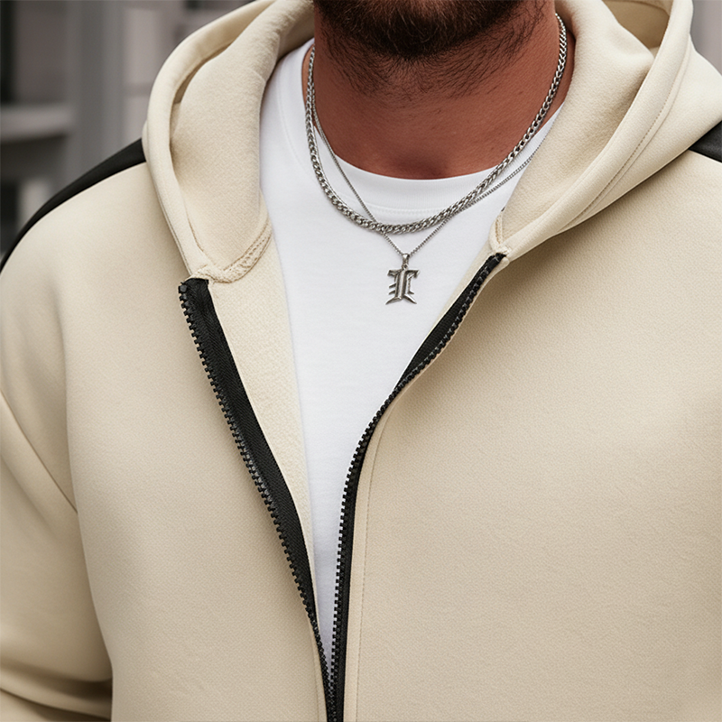 Men's Winter Retro Color-blocked Cotton Blend Hooded Cardigan MTA3056J0P