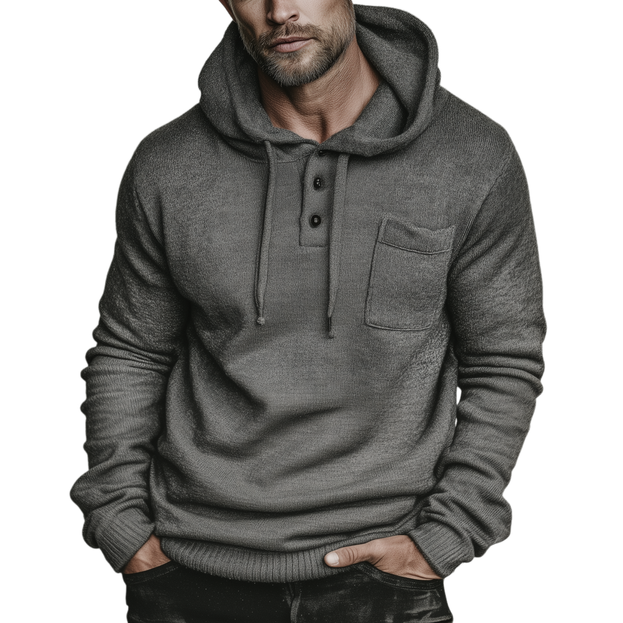 Men's Classic Casual Tough Style Hooded Sweater MTA1660J6K