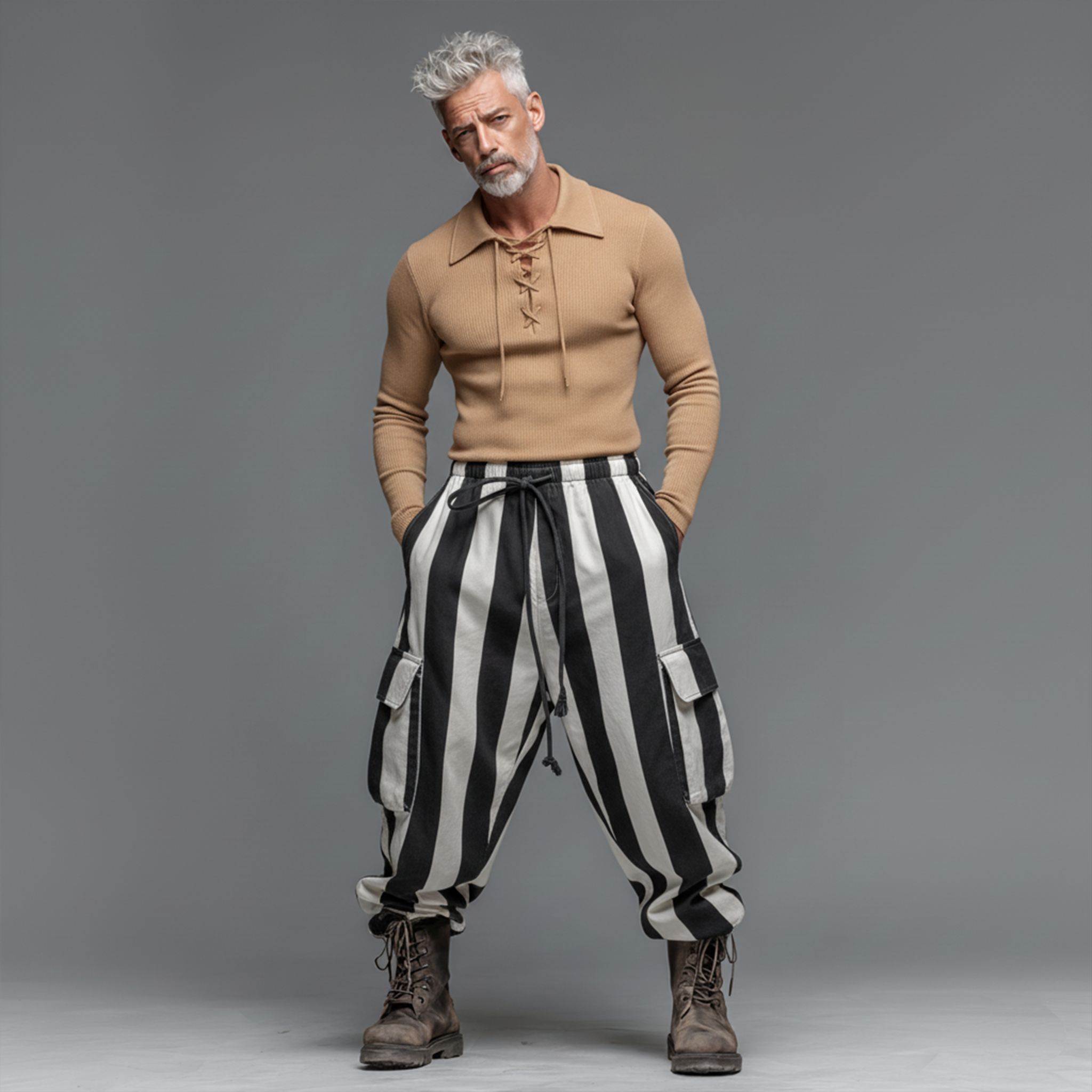 Men's Classic Casual Knitted Slim Fit Long-Sleeve Polo Collar Sweater MTA2910J3K