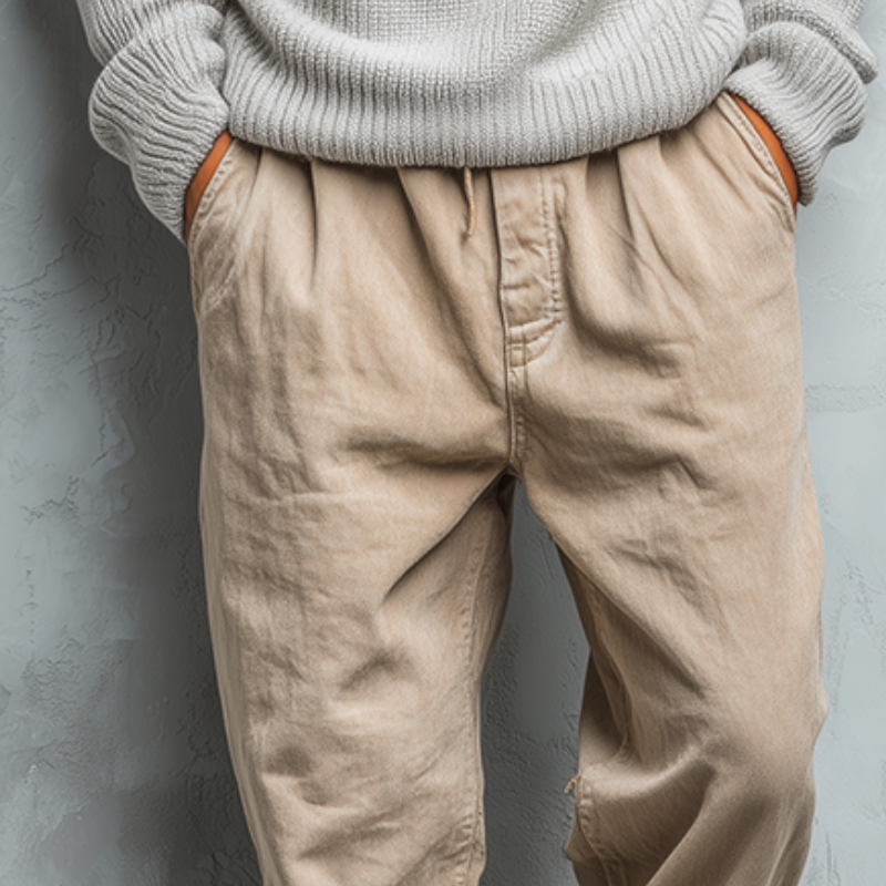Men's Vintage Casual Cotton Washed Drawstring Pants MTA2493J8TO