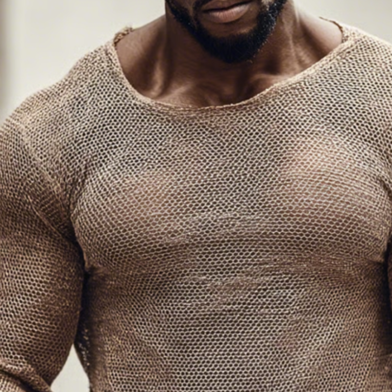 Men's Retro Casual Knit Crew Neck Long-Sleeve T-Shirt MTZ1958A9TO