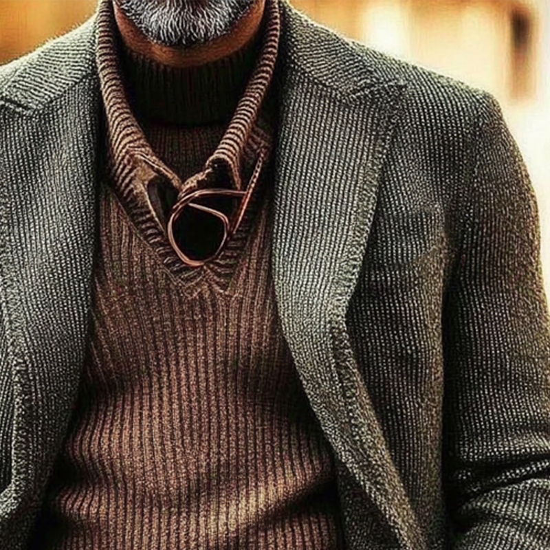 Men's Solid Color Knitted Single-breasted Cardigan MTA0929I7X
