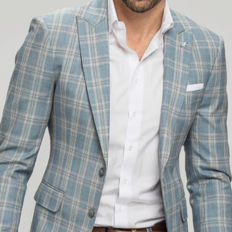 Men's Classic Casual Single-breasted Plaid Slim-fit Blazer 50535570K