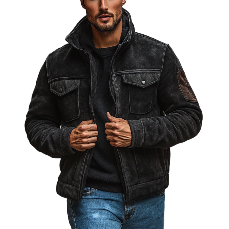 Men's Vintage Contrast Zip-Up Blend Jacket MTA2894I7X