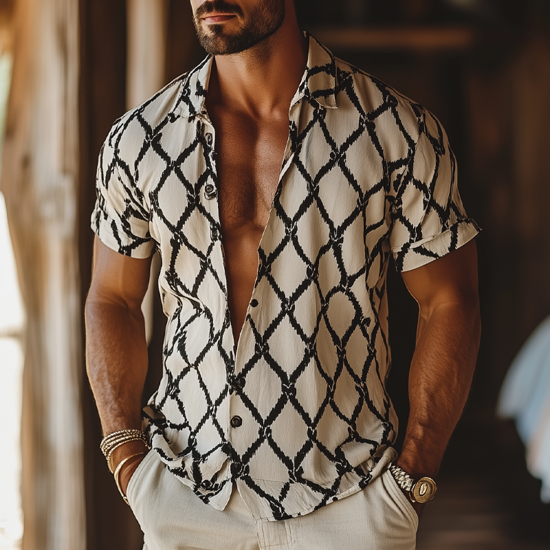 Men's Printed Loose Short Sleeve T-Shirt MTA2452F6X