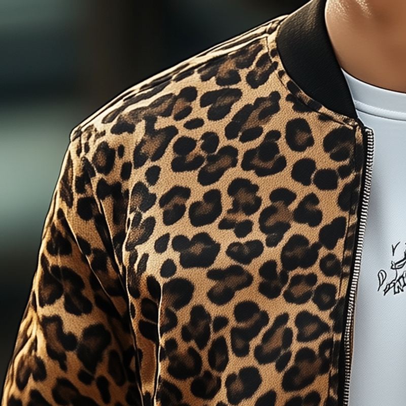 Men's Vintage Leopard Print Jacket MTA3045G4P