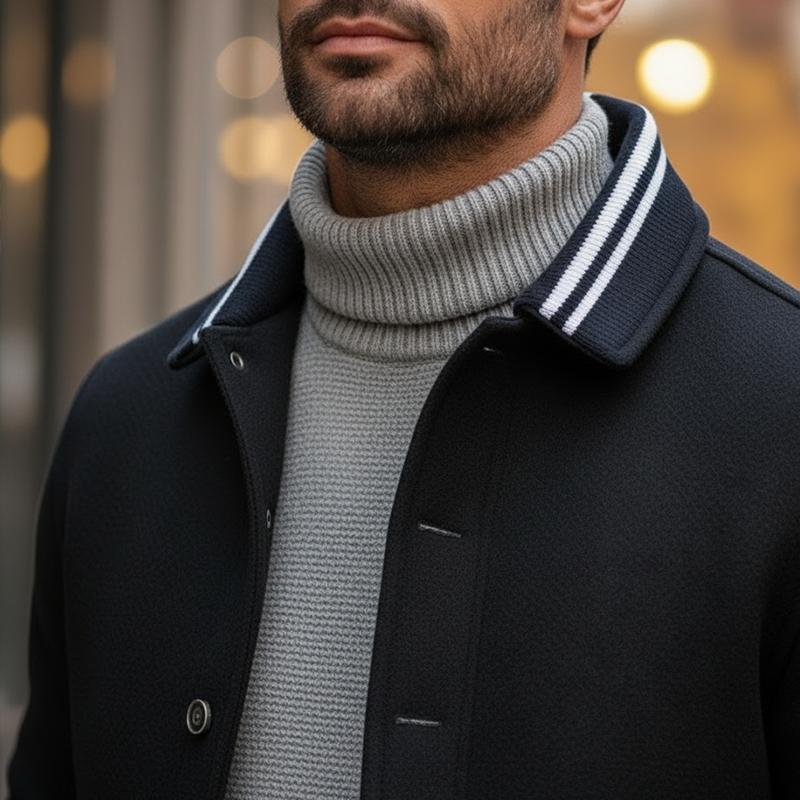 Men's Winter Vintage-style Faux Wool Button-up Jacket MTA1757L5P