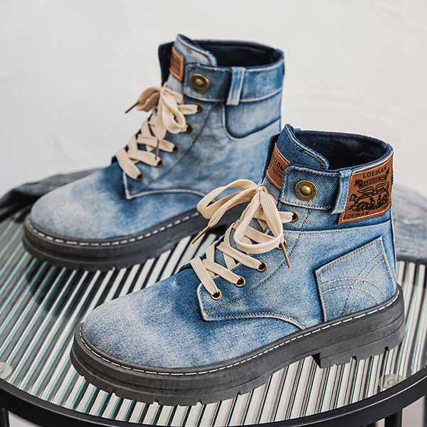 MEN'S TRENDY DENIM STYLE HIGH-TOP BOOTS MTA1880G8I
