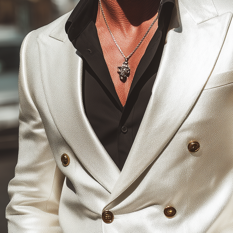 Men's Classic Business Double-breasted PU Leather Blazer MTA2644H1U