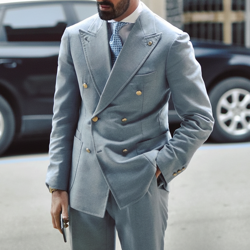 Men's Classic Business Double-breasted Blazer MTA2307I5U
