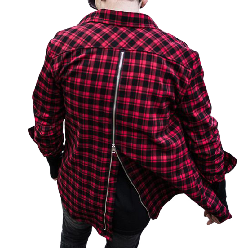 Men's Retro Casual Plaid Lapel Long Sleeve Shirt 10504426TO