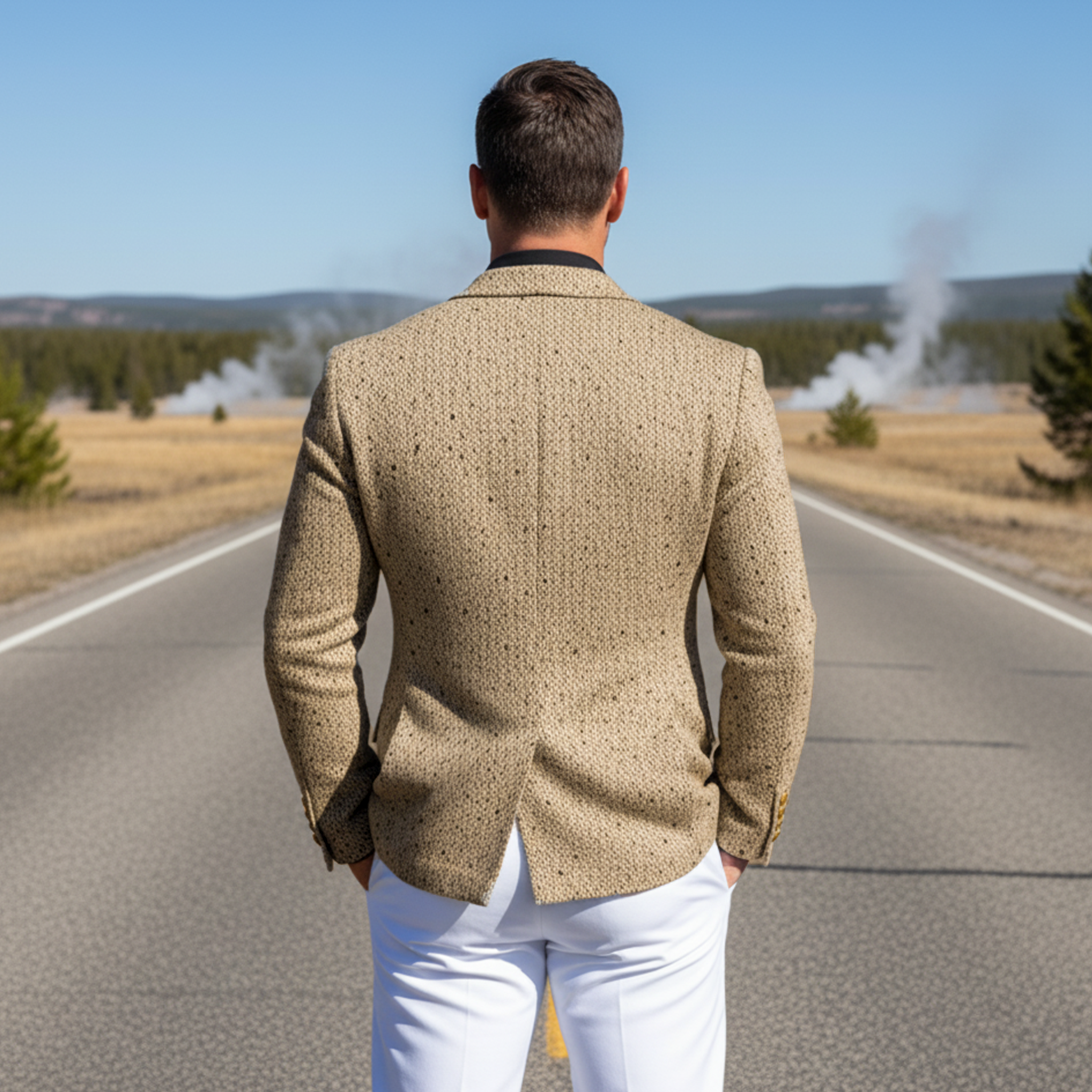 Men's Classic Retro Woolen Texture Single-breasted Slim-fit Blazer MTA1567I3K