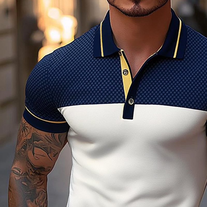 Men's Colorblock Short Sleeve Casual POLO Shirt MTA2230G7X