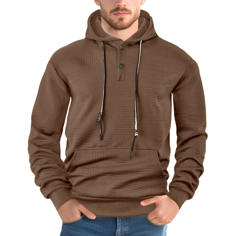 Men's Casual Textured Solid Color Hoodie MTA2883G2X