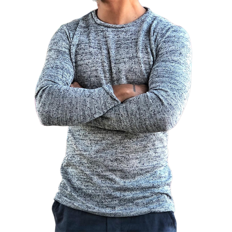 Men's Retro Round Neck Slim Fit Long Sleeve T-Shirt MTA0421G5TO