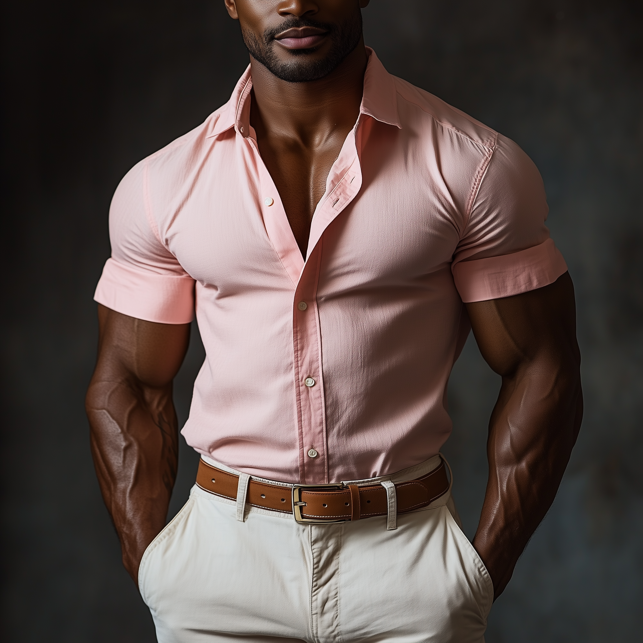 Men's Summer Fashion Solid Color Cotton And Linen Short-Sleeved Shirt MTA2320F1P